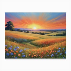 Sunset In The Meadow 22 Canvas Print