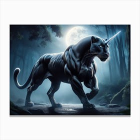 Magical Unicorn-Panther Fantasy Canvas Print