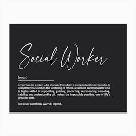 Social Worker Definition Art Print Canvas Print