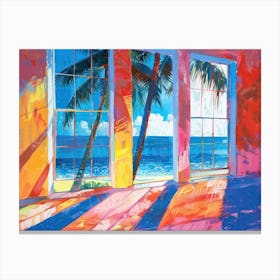Key West From The Window View Painting 4 Canvas Print