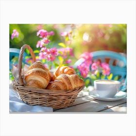 Croissants And Coffee 2 Canvas Print