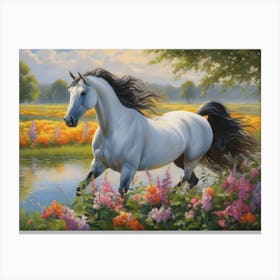 Horse By The Water Canvas Print