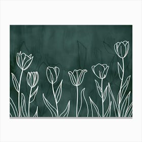 Tulips On A Chalkboard Canvas Print
