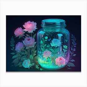 Jar Of Flowers 1 Canvas Print