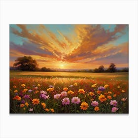 Sunset In The Meadow 29 Canvas Print