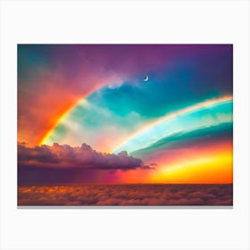 Rainbow Candy Clouds 4 Canvas Print