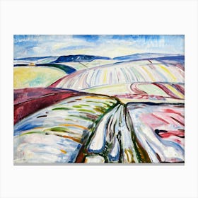 Field In Snow, Edvard Munch Canvas Print