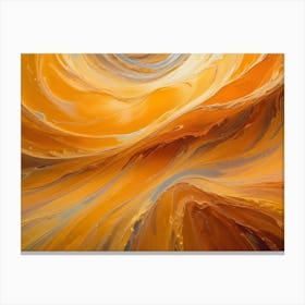 A Swirling, Abstract Composition Of Golden And Grey Paint, Creating A Fluid, Organic Texture, Resembling A Celestial Vortex Or A Natural Landscape Canvas Print