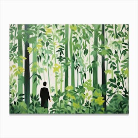Man In The Bamboo Forest Canvas Print