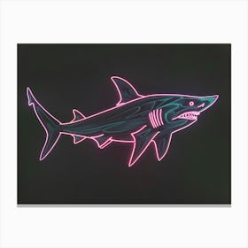 Neon Red Mako Shark 4 Canvas Print