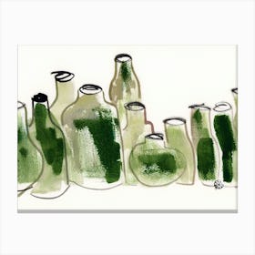 Green Bottles 1 Canvas Print