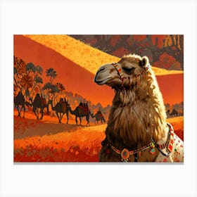 Camel In The Desert 17 Canvas Print