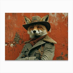 Absurd Bestiary: From Minimalism to Political Satire.Fox In Hat Canvas Print