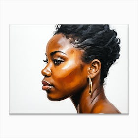 Side Profile Of Beautiful Woman Oil Painting 101 Canvas Print