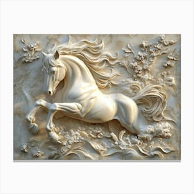 Horse With Flowers Canvas Print