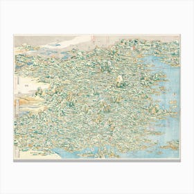 Map Of China By Katsushika Hokusai (1760–1849) Canvas Print