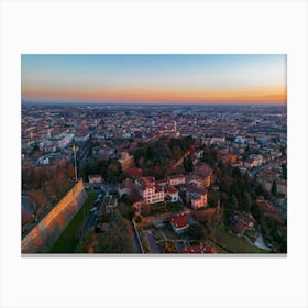 Sunset Città Alta Bergamo Print Canvas Print