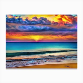 Sunset At The Beach 325 Canvas Print