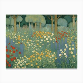 Gustav Klimt Garden Of Flowers Canvas Print