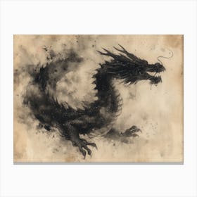 Calligraphic Wonders: Dragon Canvas Print
