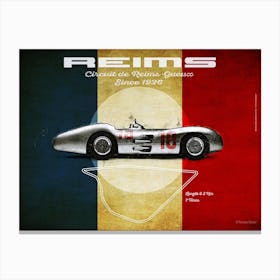 Reims Mercedes W196 Streamline Landscape Canvas Print