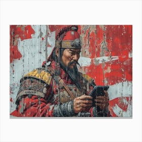 Genghis Khan's Urban Expedition: Conquest Meets Exploration Canvas Print