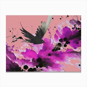 Ink Bird Pastel Peach Canvas Print