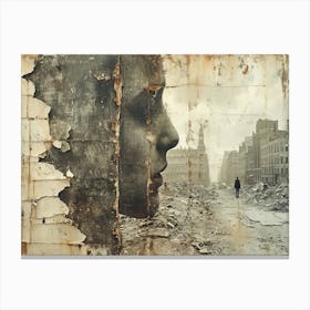 Temporal Resonances: A Conceptual Art Collection. Portrait Of A Man Canvas Print