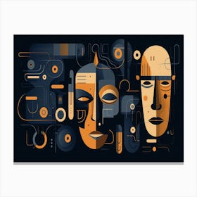 Robots And Robot Heads Canvas Print