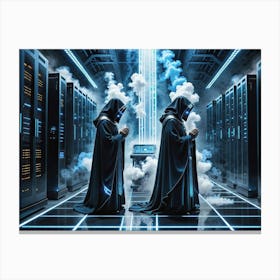 Tech priests prayying to server farms Canvas Print