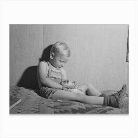 Little Boy, Son Of Farm Worker, In His Home At The Fsa (Farm Security Administration) Labor Camp, Caldwell Canvas Print