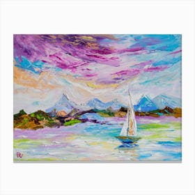 Sailing in colorful lands Canvas Print