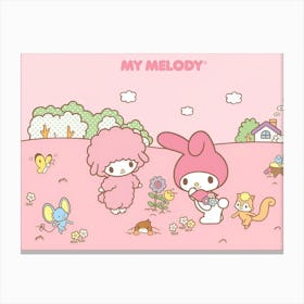 My Melody Cute Kawaii Kitty Sheep Rabbit Canvas Print