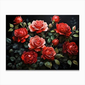 Default A Stunning Watercolor Painting Of Vibrant Red Roses An 1 (1) Canvas Print