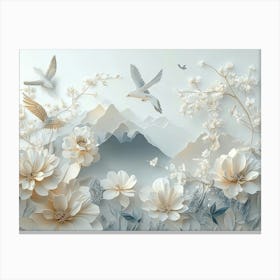 3d Floral Light Simple Canvas Print