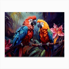 Lovebirds Melody Canvas Print