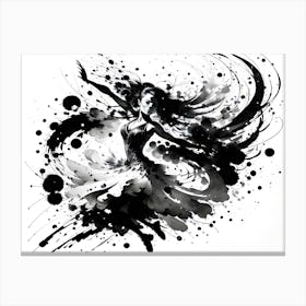 Black And White Dancer Canvas Print