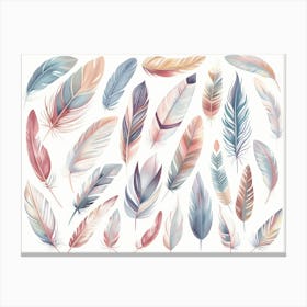 Watercolor Feathers 9 Canvas Print