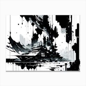 Black And White Painting 7 Canvas Print