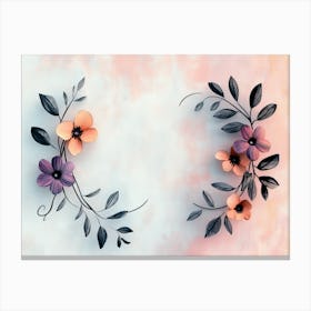 Flowers In A Watercolor Style 2 Canvas Print