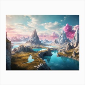 Majestic Fantasy World Open Map Elven Lands (1) Canvas Print