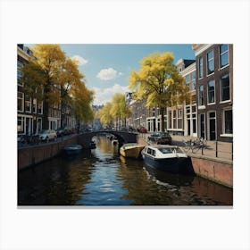 Amsterdam Canals painting Canvas Print