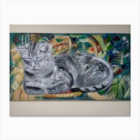 Wall Art with Cat Having Afternoon Snooze Canvas Print