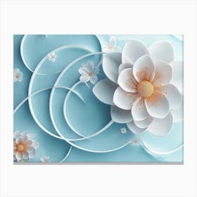 3d Flower with Circles 3 Canvas Print