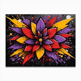 Abstract Flower Painting Canvas Print