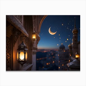 Ramadan Islamic Lanterns at night 7 Canvas Print