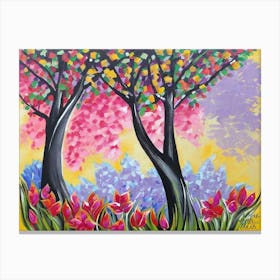 Two Trees In Bloom Canvas Print