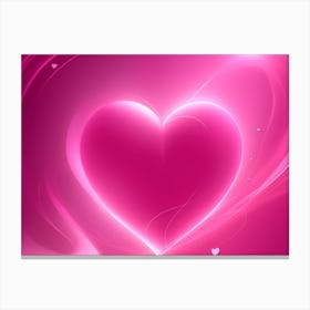 A Glowing Pink Heart Vibrant Horizontal Composition 4 Canvas Print