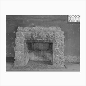 Fireplace In Old Ranch House Near Marfa, Texas By Russell Lee Canvas Print