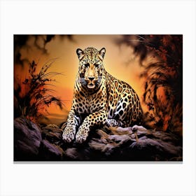 Serengeti Leopard - Leopard Painting Canvas Print